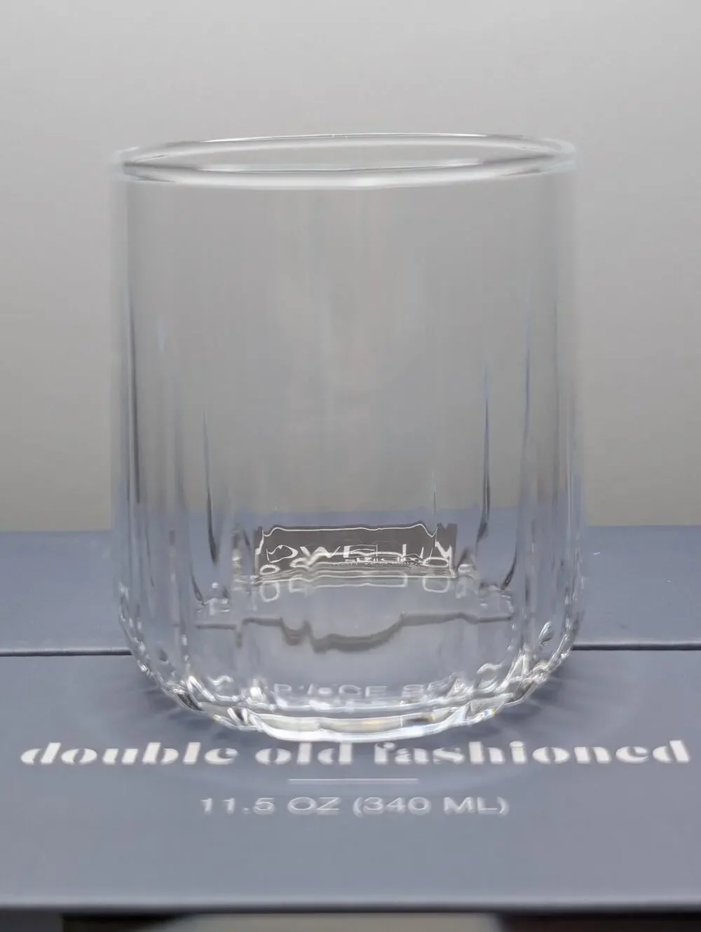 Dwell Studio 6 Pc Ribbed Double Old Fashioned Glass Set 12.85 Oz NIB